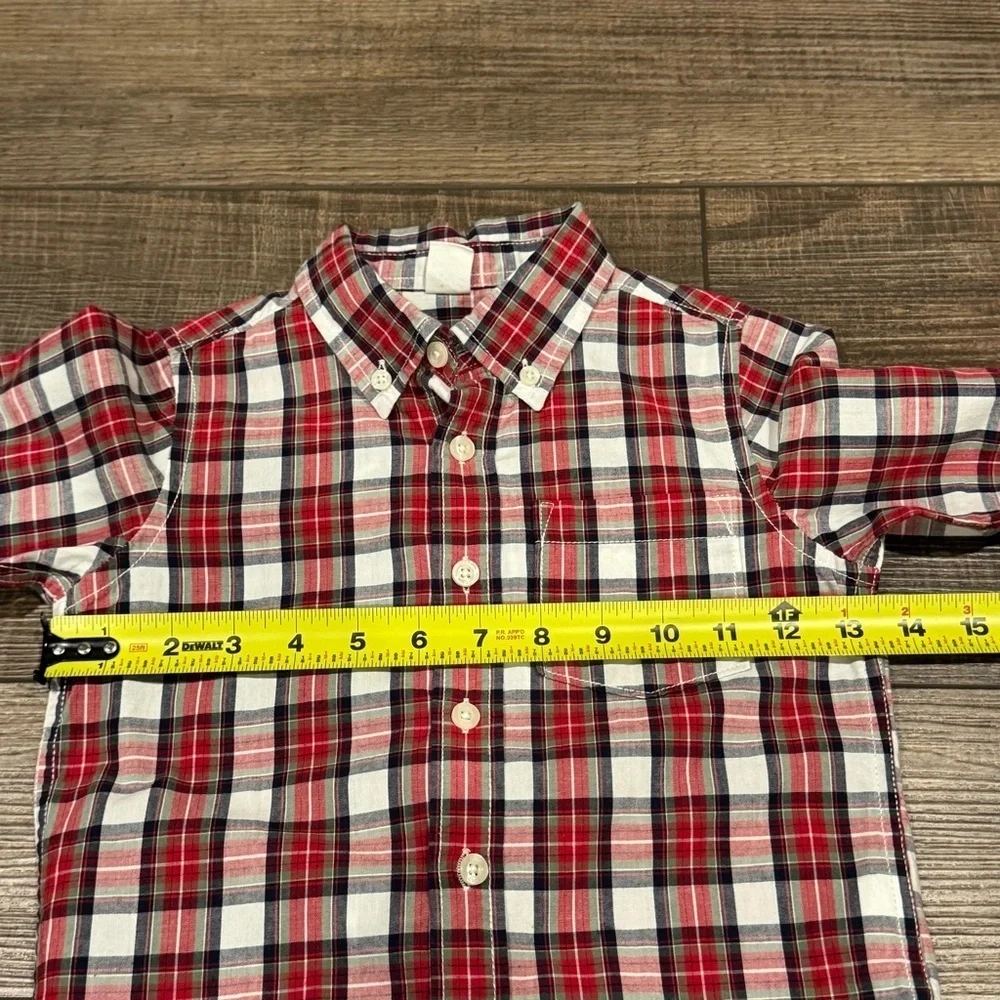 Baby Gap Red Plaid Button Up Long Sleeve Dress Shirt Toddler Boys Size 4 Years
